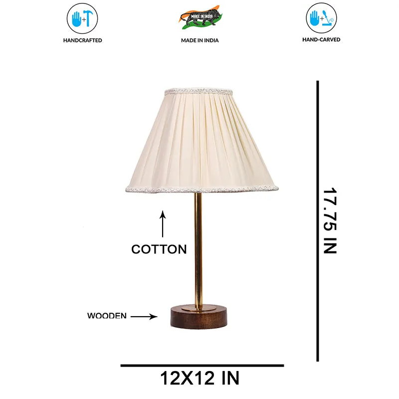Pleatra Rodin Wooden Table Lamp - Ivory,Gold,Brown media 7