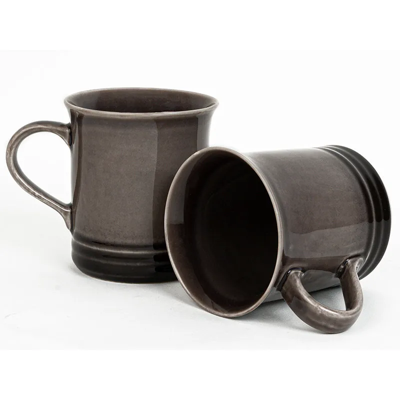 Brew Ceramic Coffee Mug (450 mL Each/Smoke Grey) - Set of Two media 7