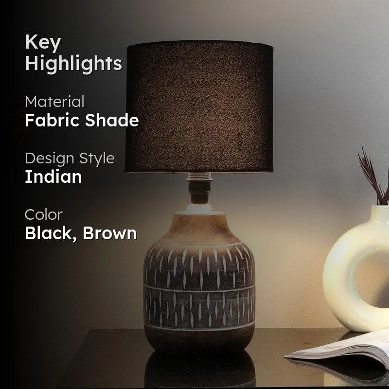 Bisara Dante Fabric Table Lamp - Black,Brown media 2