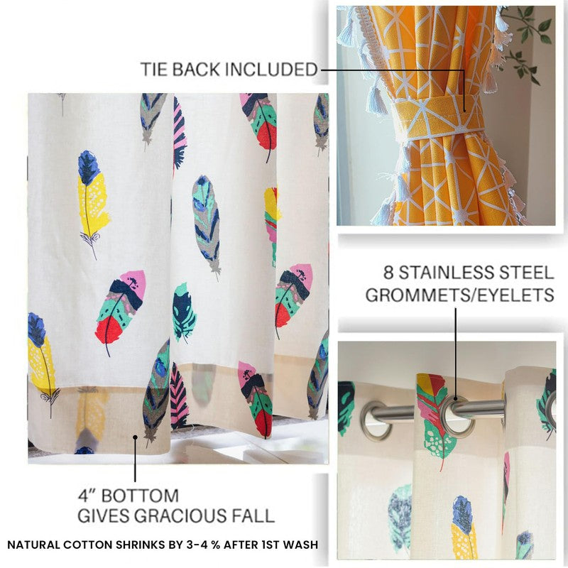 Urban Space Yellow Star & Dream Catcher Curtains - Set Of Four media 5