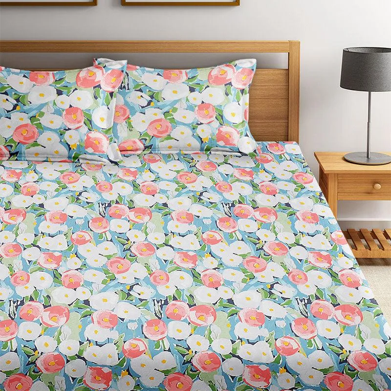 Liam Floral Cotton Bedsheet - 210 TC media 3