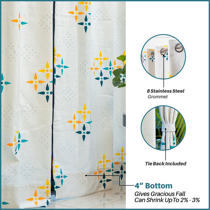 Urban Space Mosaic Curtain (Yellow & Blue) - Set Of Two media 6