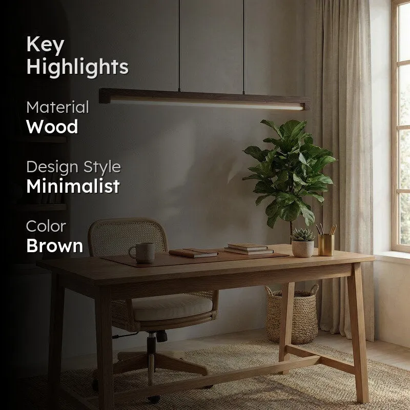 Grazia Linear LED Wooden Ceiling Lamp - Brown media 2