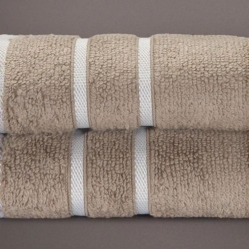 Beige Oh-so-soft Hand Towel (Set of Two) media 3