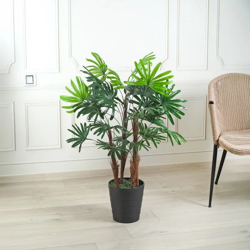 Regal Rhapis Palm Artificial Plant Without Pot - 3.1 Feet media 2