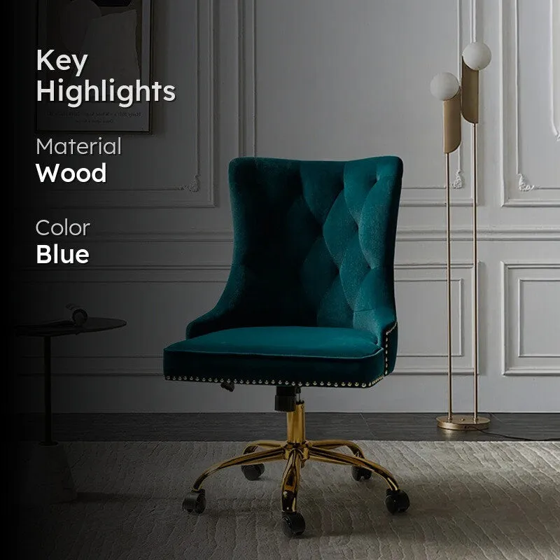 Seatra Neem Wood Office Chair - Blue media 2