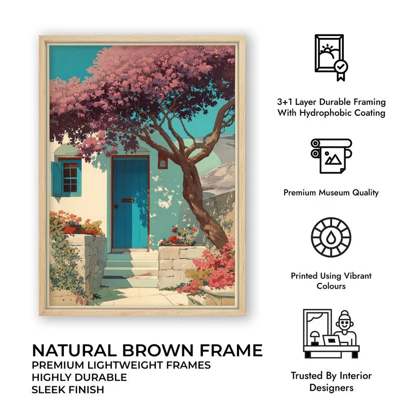 Pastel Sky Canvas Wall Painting - Brown Frame media 10