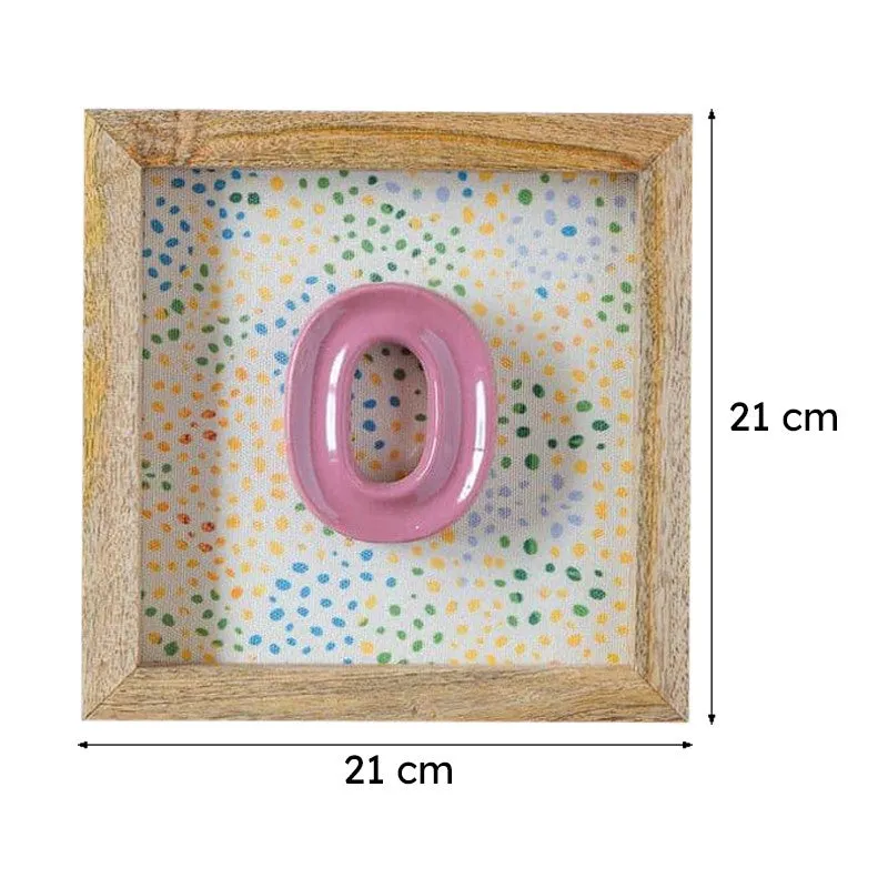 (O) Mini Mottled Mono Ceramic & Wooden Wall Accent - Pink media 6