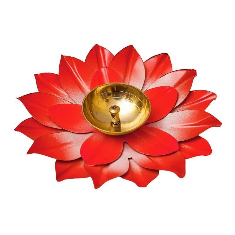 Sacred Bloom Diya- Red media 1
