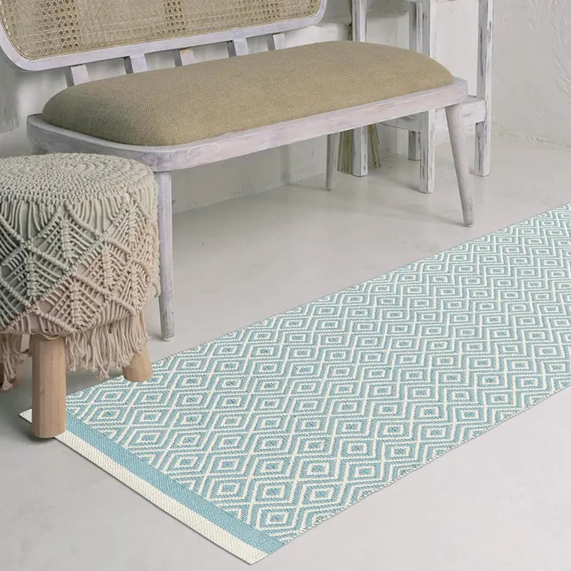 Earthica Cotton Runner Rug - Sky Blue media 4