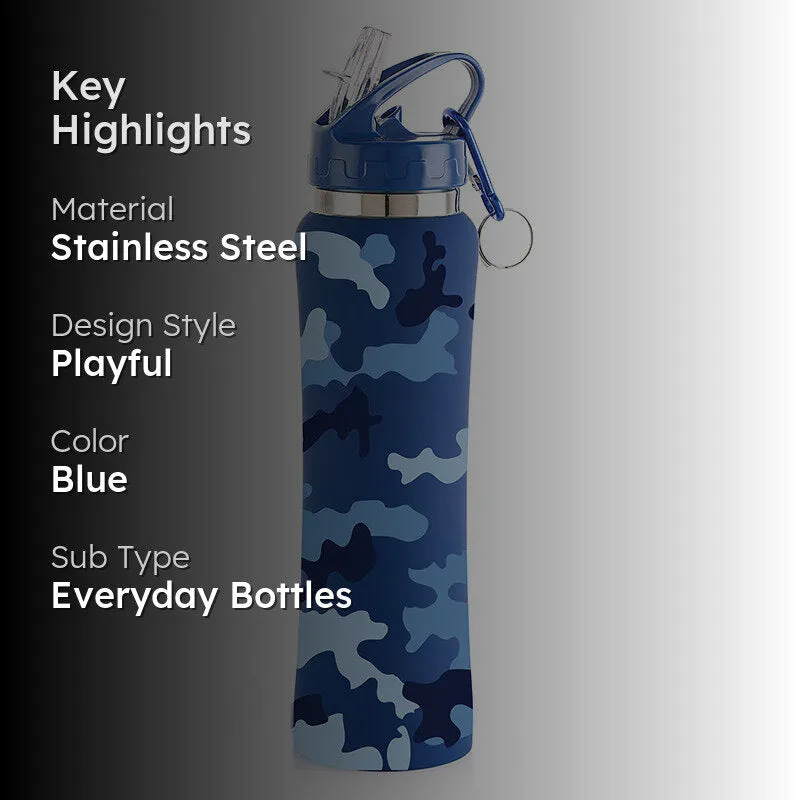 Army Blue Sipper Water Bottle - 750 mL media 2