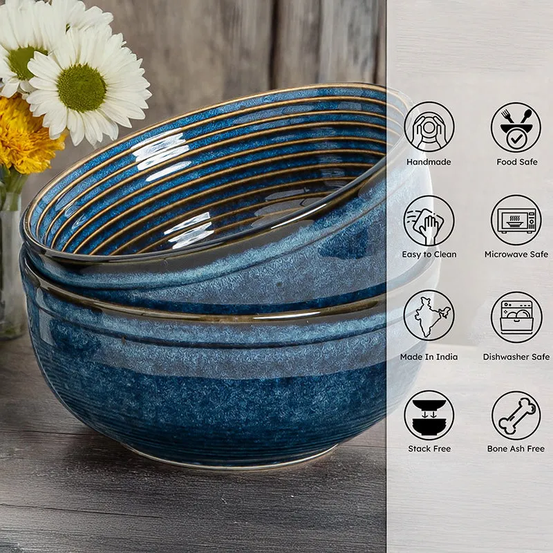 Terra Ridge Serving Bowl (Blue/1000 mL) - Set Of Two media 4