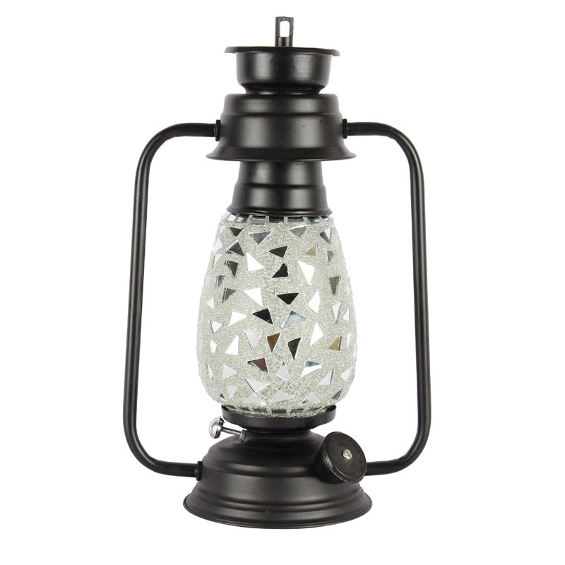 Dvija Mosaic Lantern Iron Table Lamp - Black,Silver media 5