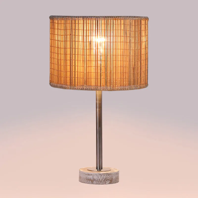 Bambou Rodin Wooden Table Lamp - Beige,Silver,White media 5