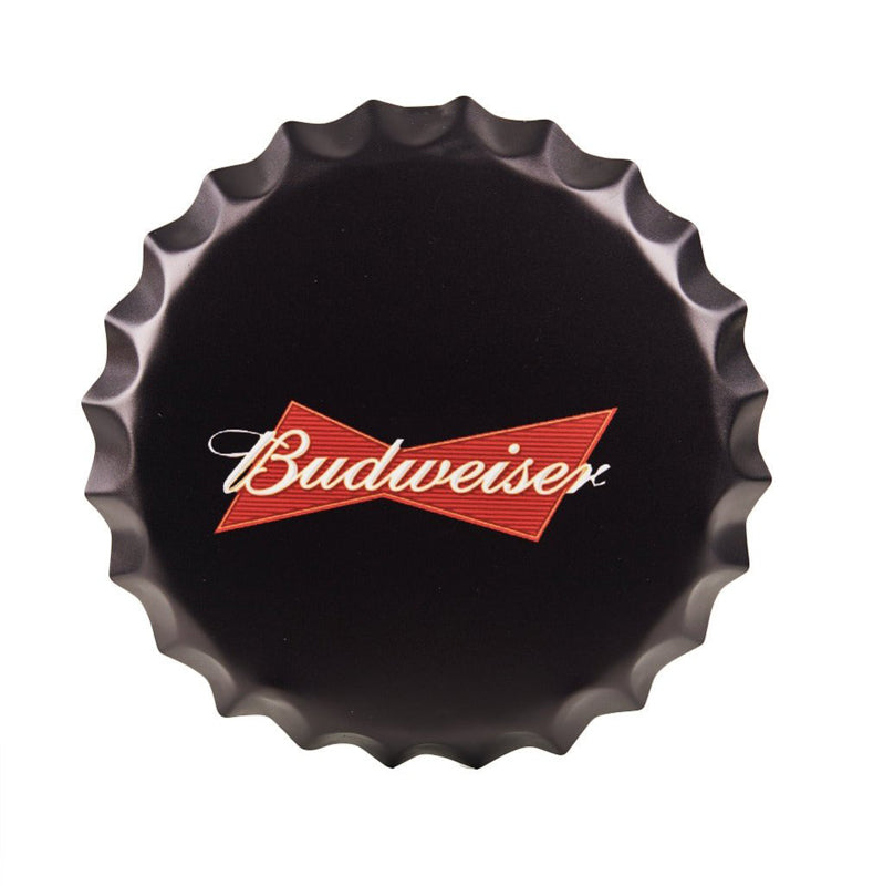 Budweiser Black Bottle Cap Metal Wall Accent media 3
