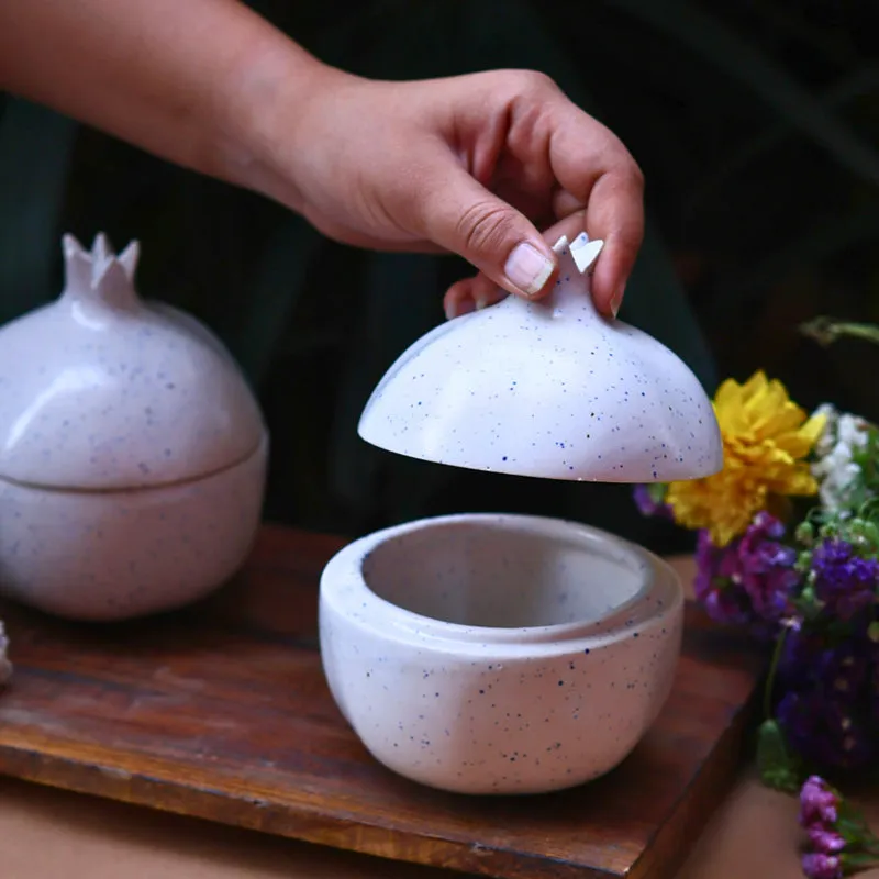 Anar Ceramic Jar (White) - 1150 mL media 5
