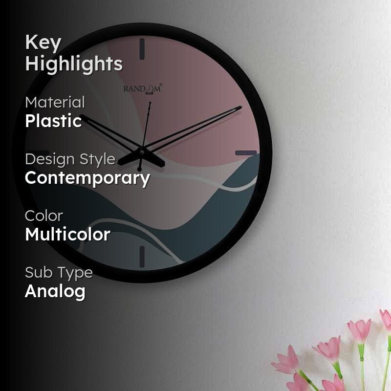 By the Beach Wall Clock - Pink media 2