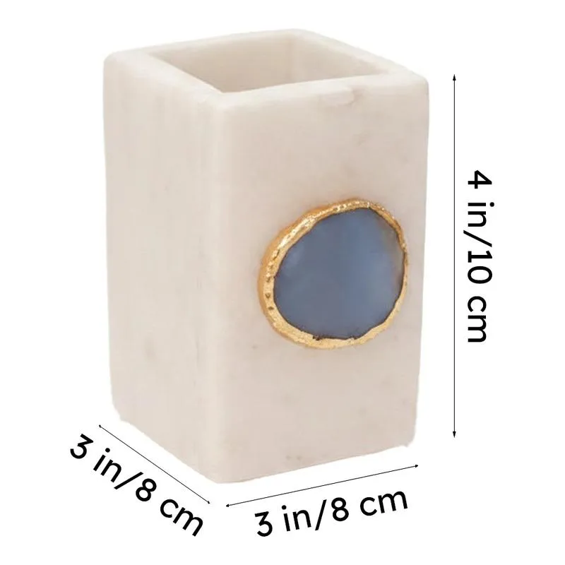 Kade Marble Agate Stationary Holder - Blue media 6