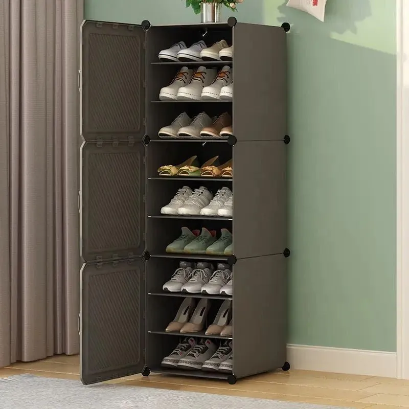 SlimSpace Grey Plastic & Metal Shoe Racks media 1