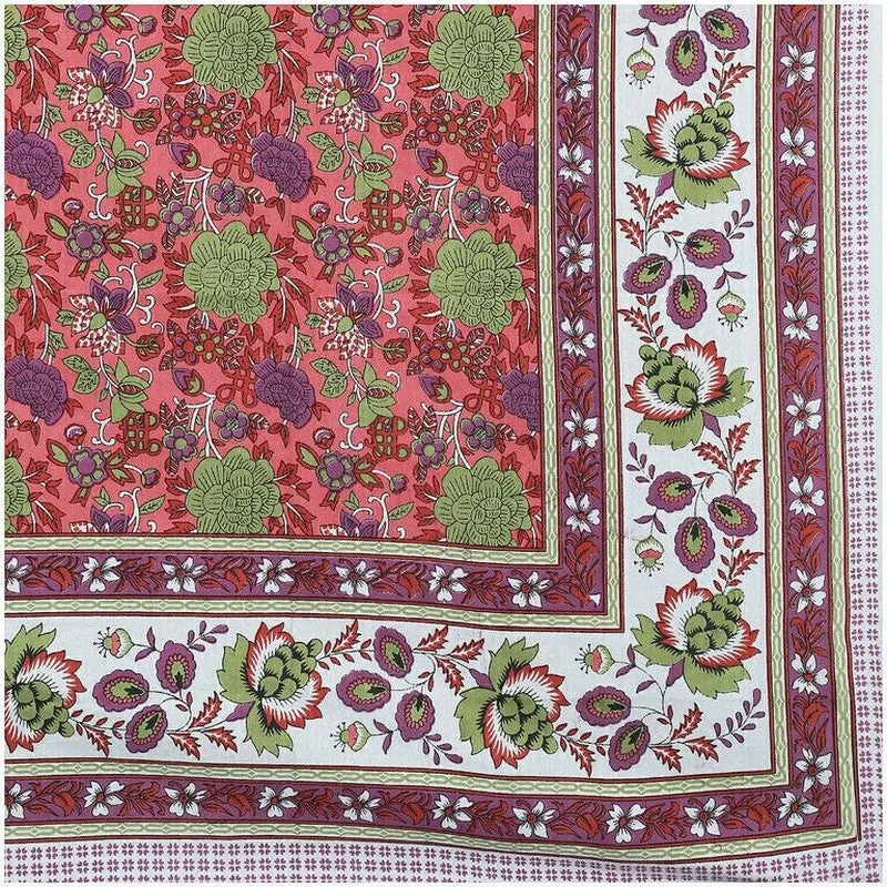 Florael Cotton Bedsheet (Red,Green) - 240 TC media 7