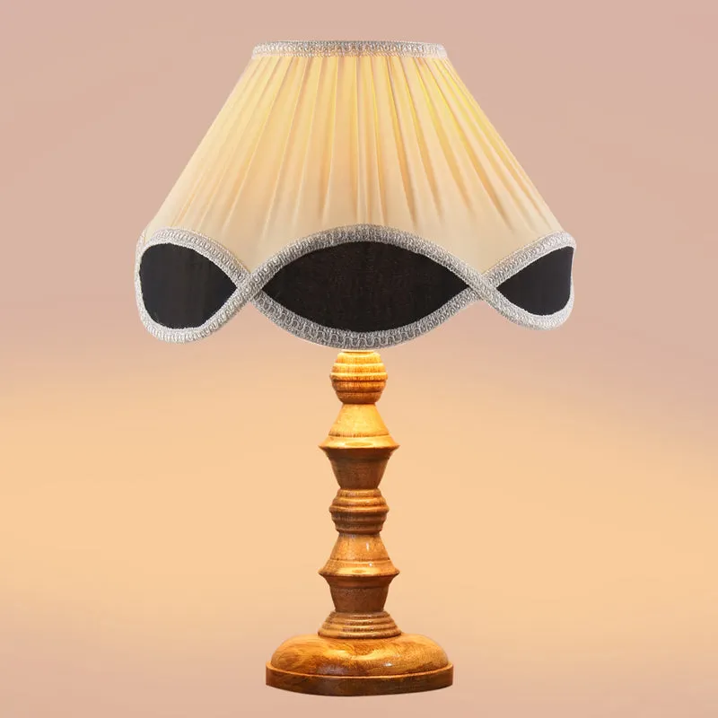 Valencia Timber Wooden Table Lamp - White,Brown media 4