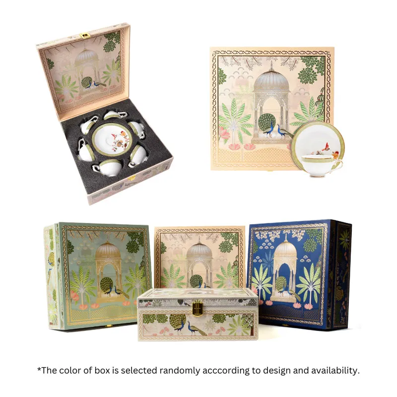 Painted Blooms 24k Gold Brushed Porcelain Tea Cup & Saucer (280 mL) - Set of Six media 9