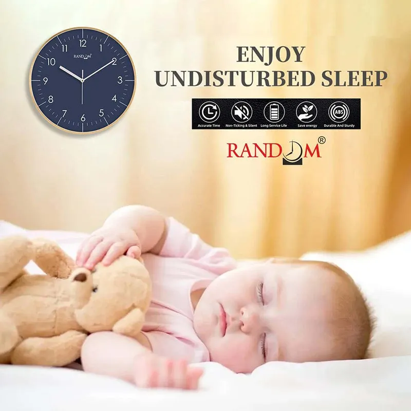 Benot Gold Analog Wall Clock - Blue & Gold media 5