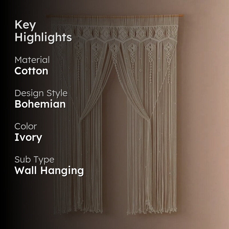 Nettle Weave Macrame Cotton Wall Hanging media 2