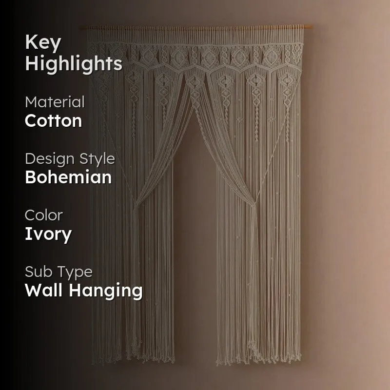 Nettle Weave Macrame Cotton Wall Hanging - 2