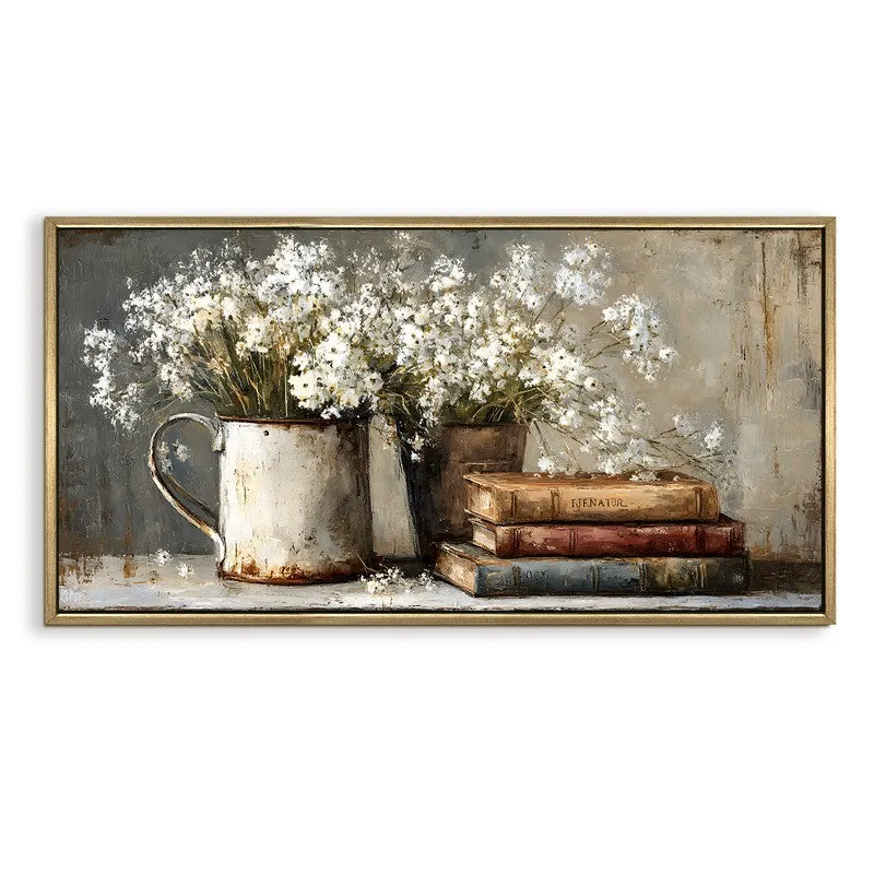 Porcelain Petals Canvas Wall Painting With Frame media 3