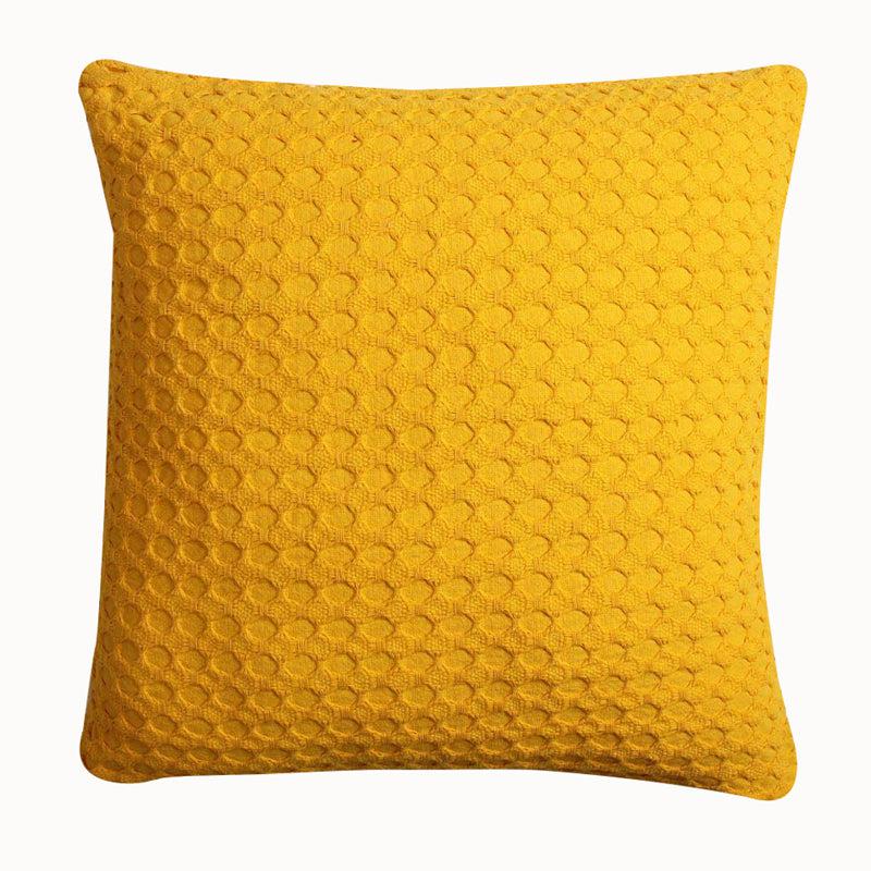 Florence Sunset Solid Cotton Cushion Cover (Yellow) - Set Of Two media 3