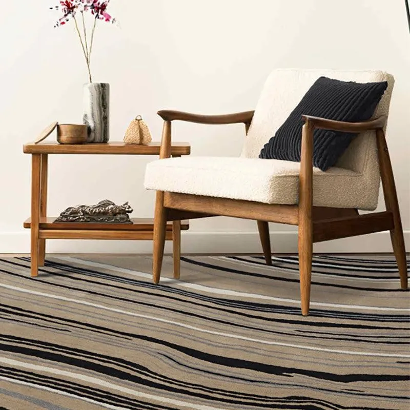 Bastet Hand Tufted Abstract Wool & Nylon Carpet - Black media 8
