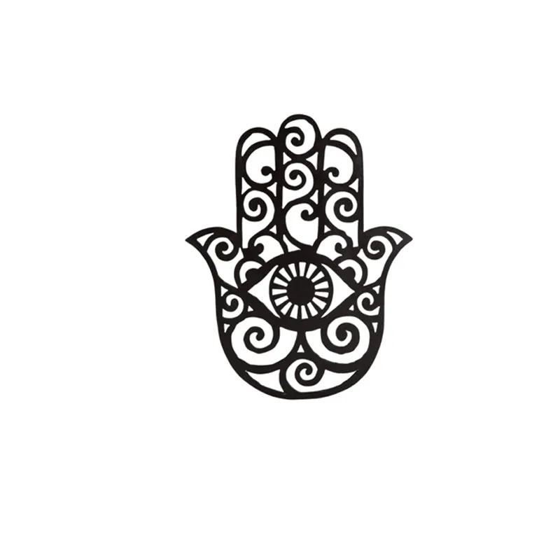 Buddha With Hamsa Hand Iron Wall Accent- Set Of Two media 5