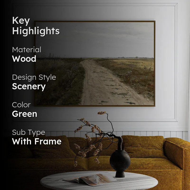 Desolate Road Wood Wall Art With Frame - Black media 2
