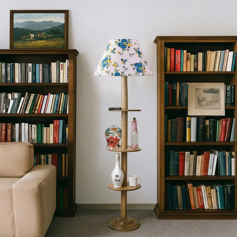 EclipseNova Light Wooden Floor Lamp - Blue & White media 4