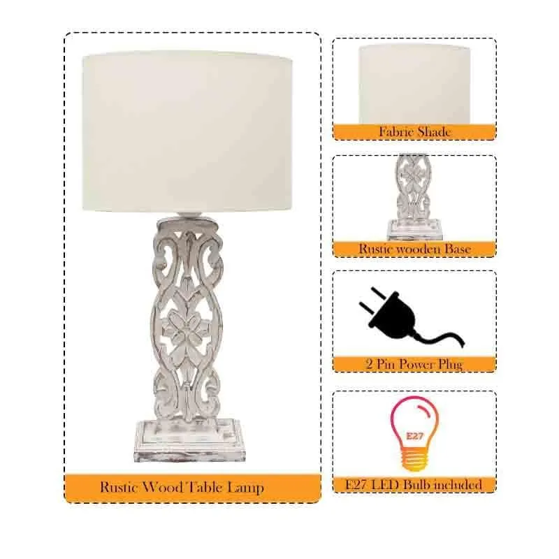Meraki Curved Fabric Table Lamp - White media 5