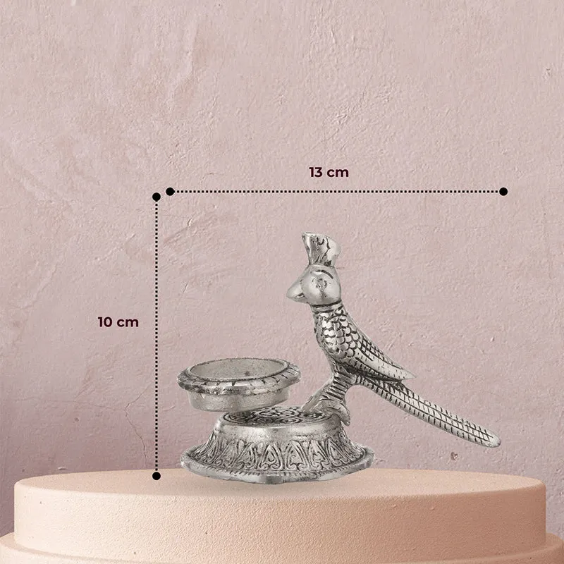 Thotha Ornate Tea Light Holder (Silver) - Set Of Two media 8
