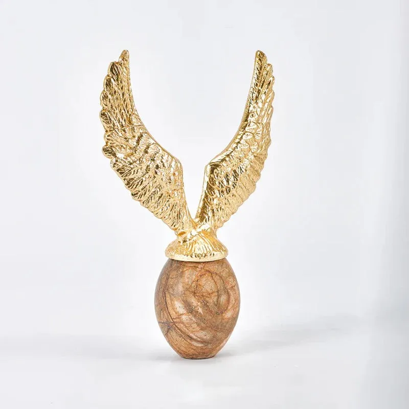 WingedAura Metal & Marble Showpiece media 3