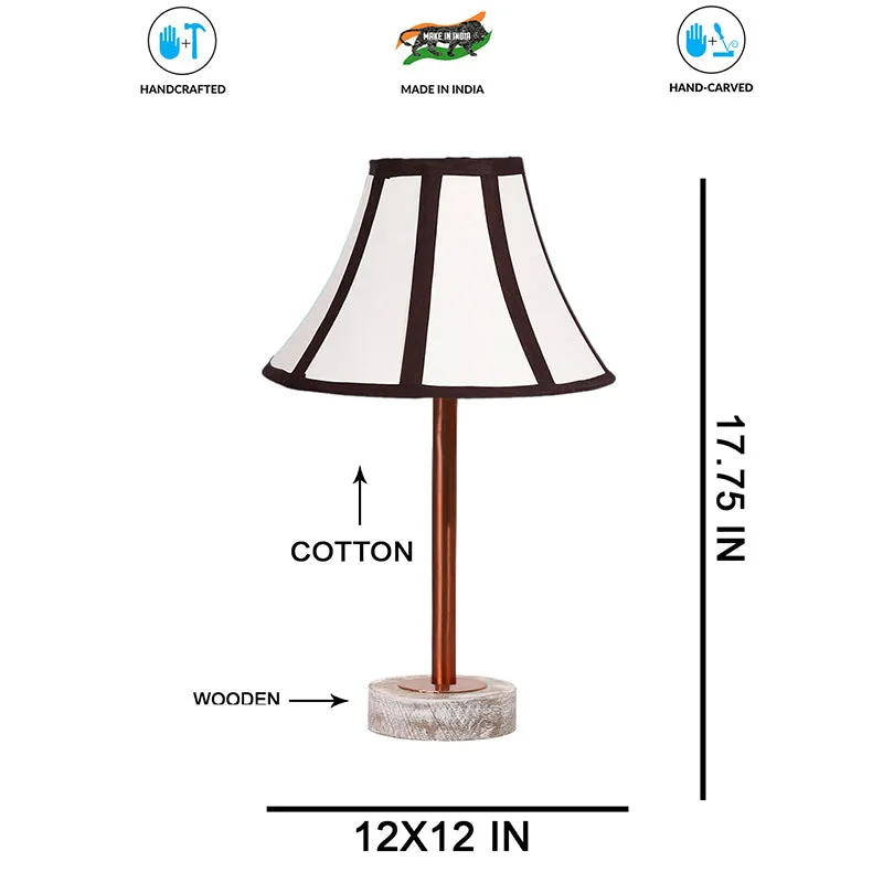 Stripra Rodin Wooden Table Lamp - White,Copper media 7