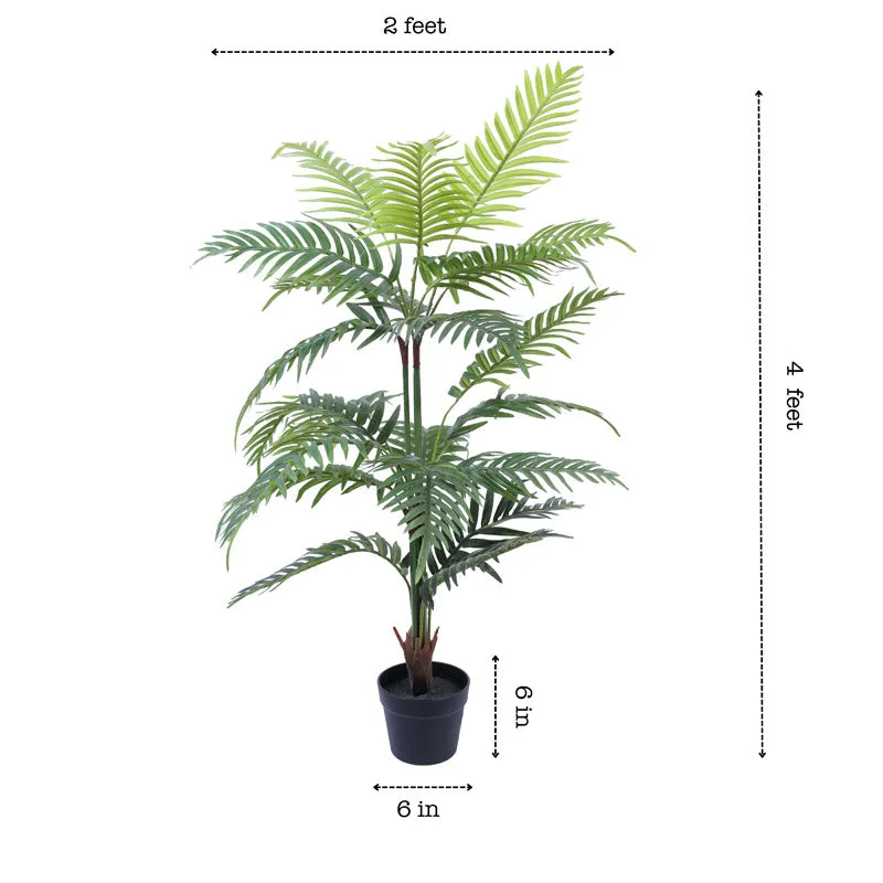 Artificial Realistic Areca Palm Plant With Black Plastic Pot - 3.9 Feet media 8