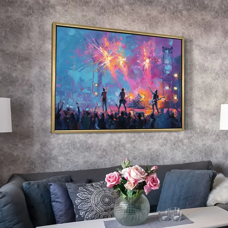 Guitar Firestorm Canvas Wall Painting With Frame media 6