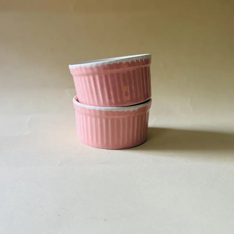 Ceramic Dessert Bowls (Pink,150 mL Each) - Set Of Two media 6