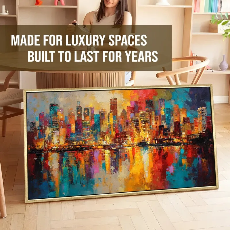 Nightfall City Canvas Wall Painting With Frame media 5