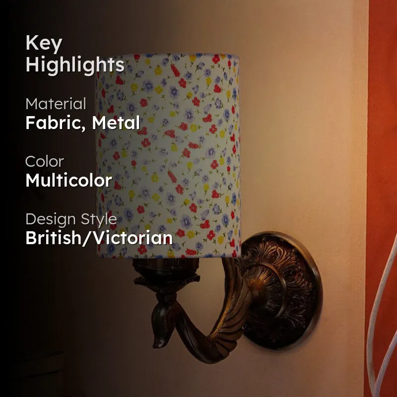 Amro Retro Color Splash Fabric & Metal Wall Lamp media 2
