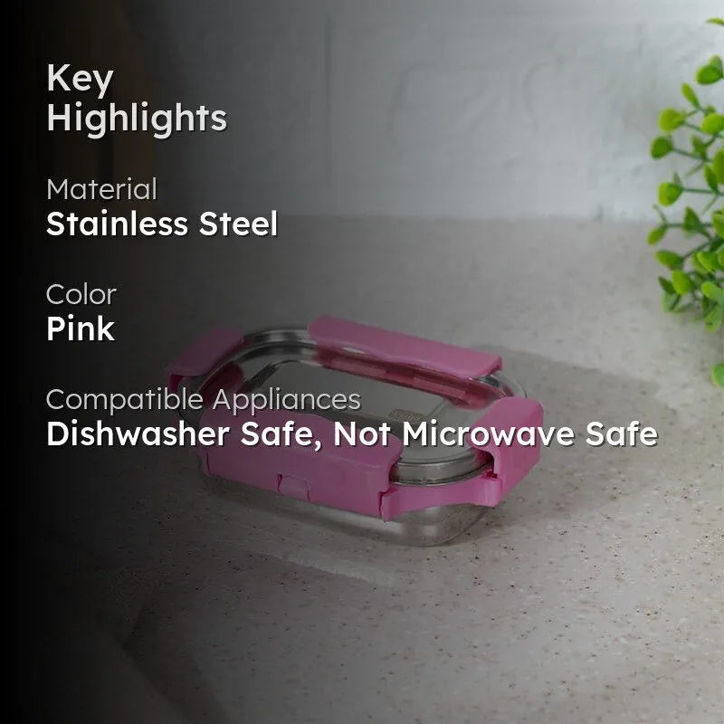 Savory Insulated Steel Lunch Box (Pink) - 150 mL media 2