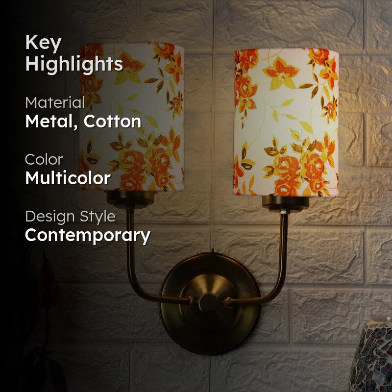 Floranira Fleur Duo Metal Wall Lamp - White,Orange media 2