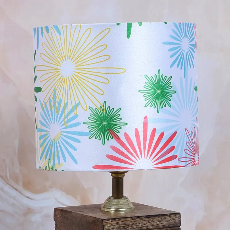 Hikari Cube Printed Mango Wood Table Lamp - Multicolor media 5