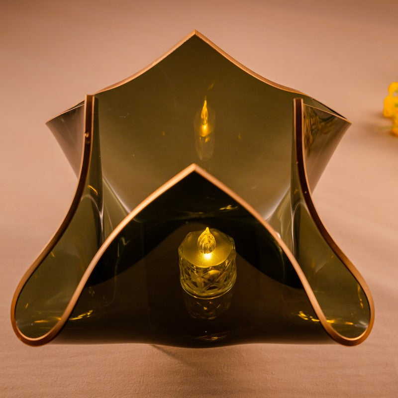 Aurelia Noir Tulip Glass Candle Holder