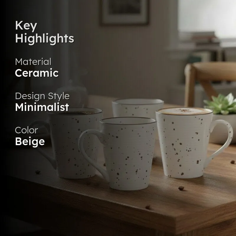 Ceramic Ceramic Coffee Mug (250 mL Each) - Set Of Four media 2