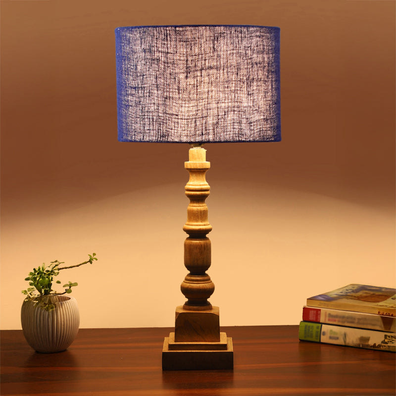 Sienna I Arbor Wooden Table Lamp - Blue,Brown
